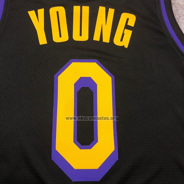 Camiseta Los Angeles Lakers Nick Young NO 0 Ciudad 2019-20 Negro